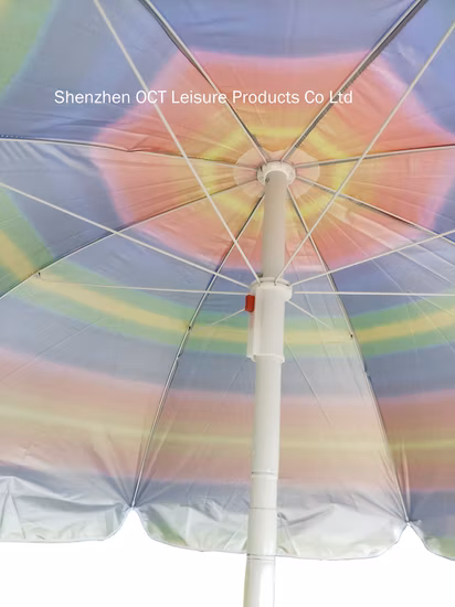 UV Protection Rainbow Beach Umbrella with Affordable Price (OCT